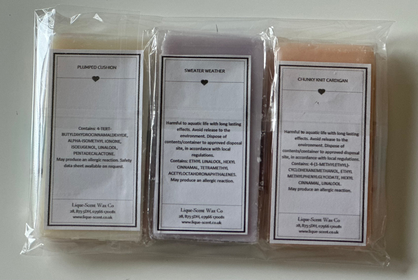 Sample Wax Melt Bars